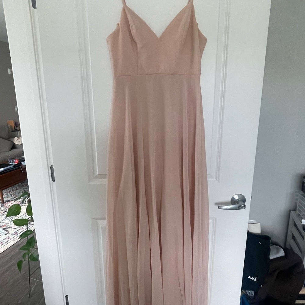 Lulu's Pink Spaghetti Strap Maxi Gown